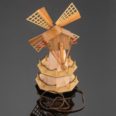 Ночник  музыкальный "Ветряная мельница", дерево, композитный материал, печать по трафарету, Западная Европа, 1960-1980 гг.