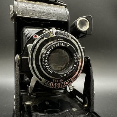 Фотоаппарат винтажный "Voigtlander BESSA" с объективом "Novar-Anastigmat 1:6,3 F=10,5 cm", Voigtlander, металл, стекло, кожа, Германия, 1930-1940 гг.