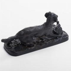 Скульптура «Собака сеттер на стойке» («Сеттер Сильфи»), скульптор  Пьер-Жюль Мен (1810-1879), чугун, литье, «голландская сажа», СССР, 1949 г.
