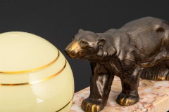 Ночник  настольный "Медведь", мрамор, металл, стекло, золочение, Западная Европа, 1950-1970 гг.