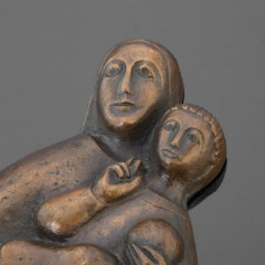 Панно настенное "Образ Пресвятой Богородицы с младенцем Иисусом на руках", бронза, литье, Западная Европа, 1960-1990 гг.