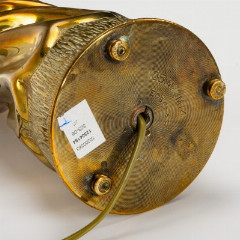 Лампа настольная, выполненная из американской 105мм гильзы, латунь, бакелит, медь, Бельгия, 1944-1960 гг.