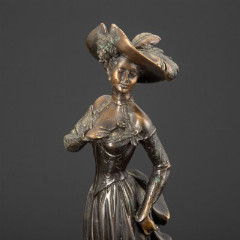 Скульптура "Дама с собачкой", бронза, литье, Западная Европа, 1950-1970 гг.