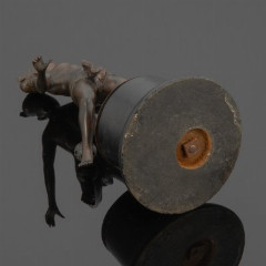 Скульптура "Бирманский игрок в  Чинлон" (национальный вид спорта Мьянмы (Бирмы)), бронза, литье, дерево, Европа, 1920-1930 гг.