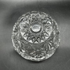 Ваза (конфетница, фруктовница, салатник) с резным декором, хрусталь, алмазная грань, СССР, 1970-1990 гг.