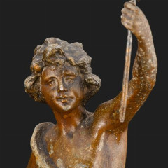 Скульптура кабинетная "Меркурий" (римский бог-покровитель торговли и прибыли, защитник  путешественников), металл, бронзирование, Западная Европа, 1930-1950 гг.