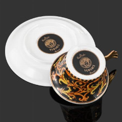 Пара кофейная "Barocco Ikarus", Versace, фарфор, деколь, золочение, Rosenthal (Розенталь), Германия, 2020-2023 гг.