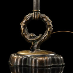 Лампа настольная с символом "Уроборос" (Змея кусающая хвост), металл, СССР, 1940-1960 гг.
