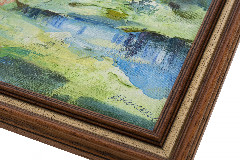 Картина "Загородный пейзаж" в раме, холст на картоне, масло, В. Дементьев (1991-2015 гг.)