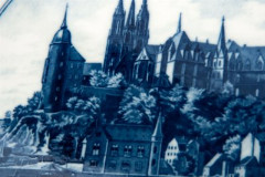 Тарелка настенная с изображением замка "Альбрехтсберг" в городе Майсен, фарфор, роспись, Meissener Porzellan (Мейсенский фарфор), ГДР, 1945-1973 гг.
