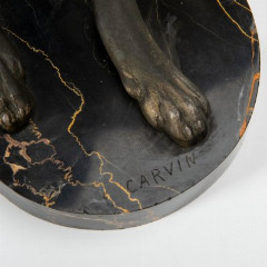 Скульптура "Собака", автор модели Луи-Альбер Карвен, металл, мрамор, Франция, 1970-1990 гг.