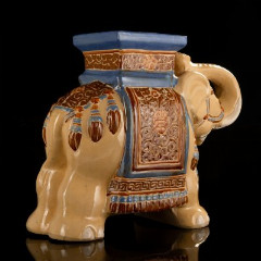 Интерьерная скульптура (подставка) "Слон", керамика, крытье, Индия, 1960-1980 гг.