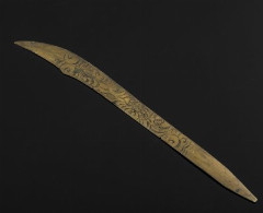 Нож для бумаг (писем) с изображением дракона, латунь, гравировка, Китай, 1900-1930 гг.