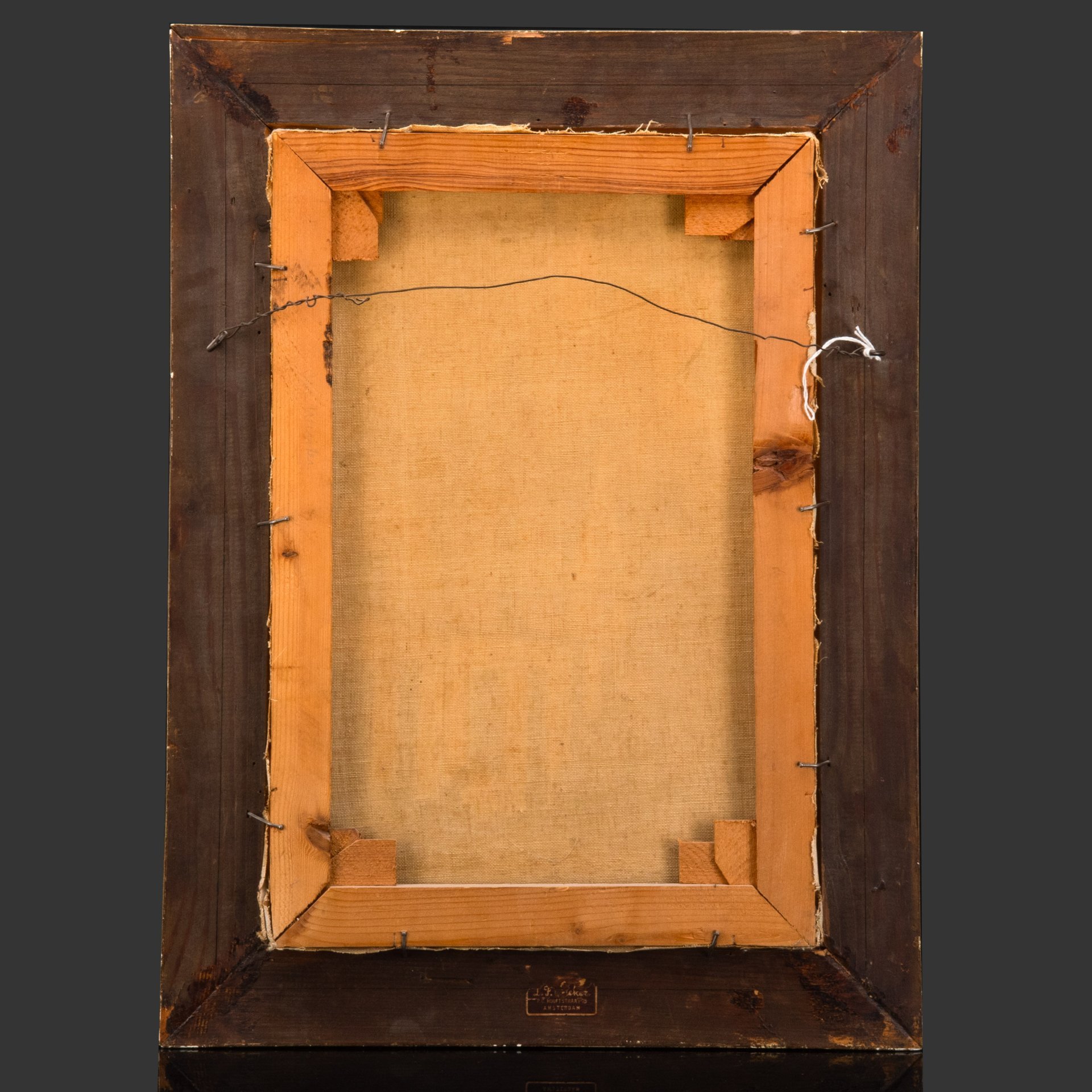 Картина "Голландская улочка. Эдам", неизвестный художник, холст, масло, в раме, Западная Европа, 1970-1990 гг.