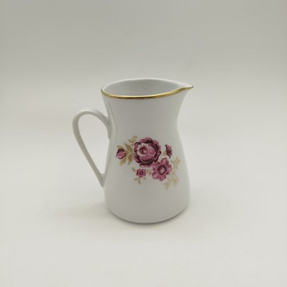 Молочник с цветочным декором, фарфор, деколь, золочение, Freiberger Porzellan, ГДР, 1970-1990 гг.
