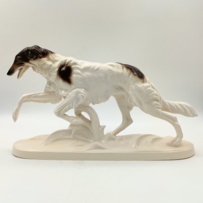 Статуэтка "Русская борзая", фаянс, аэрография, Hertwig & Co., Германия, 1958-1990 гг., Hertwig & Co.