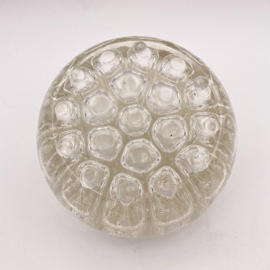 Ваза-подставка для цветов (роуз-боул, rose-bowl), стекло, пресс, Франция, 1960-1980 гг.