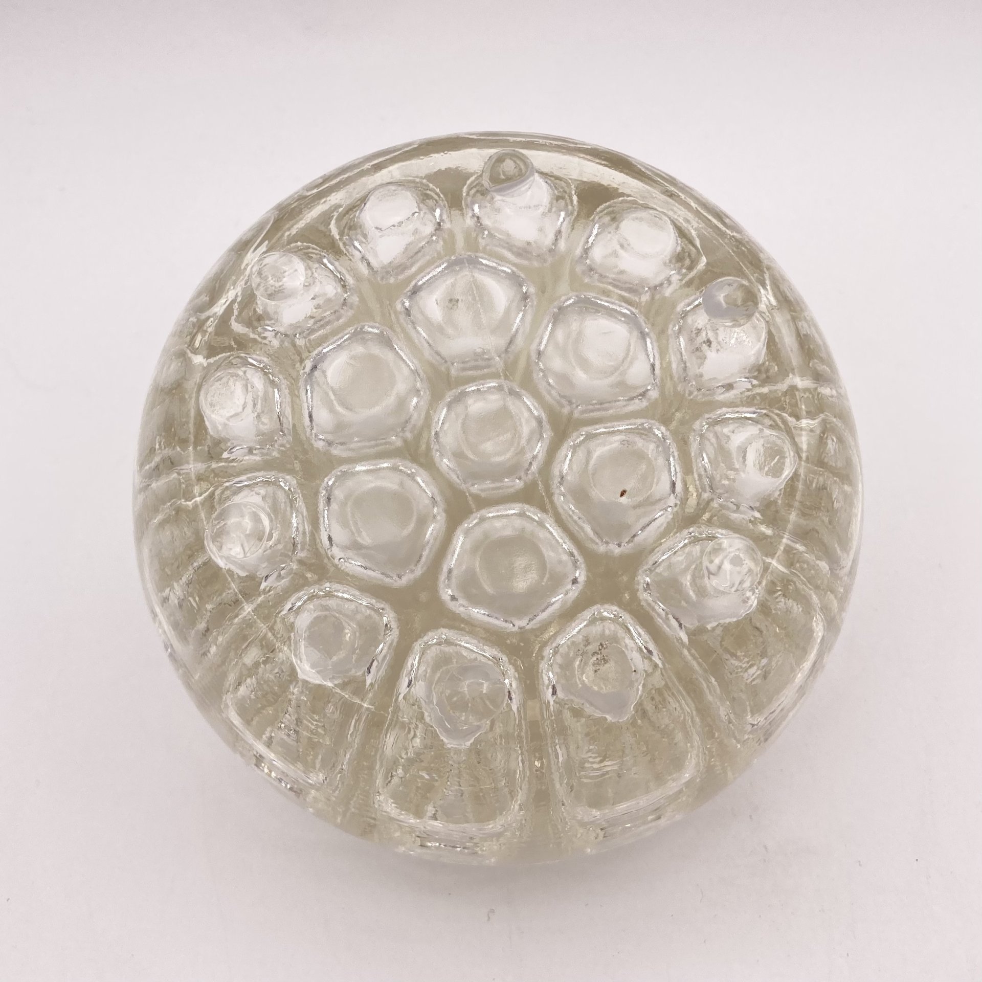 Ваза-подставка для цветов (роуз-боул, rose-bowl), стекло, пресс, Франция, 1960-1980 гг.