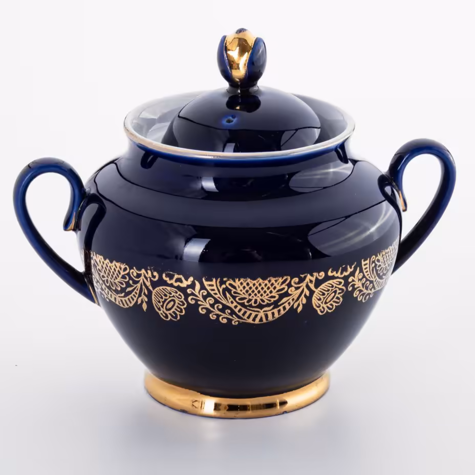 Сахарница с ажурным орнаментом, Ленинградский фарфоровый завод (ЛФЗ)