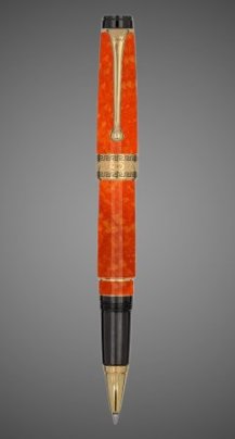 Ручка-роллер Aurora Optima Auroloide Arancho GT, в подарочной коробке, Покрытия: позолота, позолота, смола