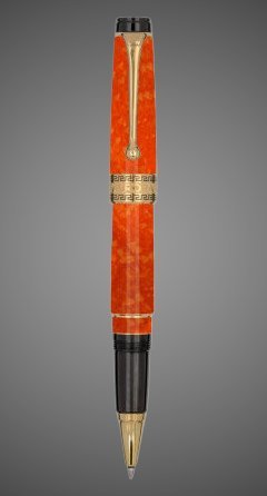 Ручка-роллер Aurora Optima Auroloide Arancho GT, в подарочной коробке, Покрытия: позолота, позолота, смола