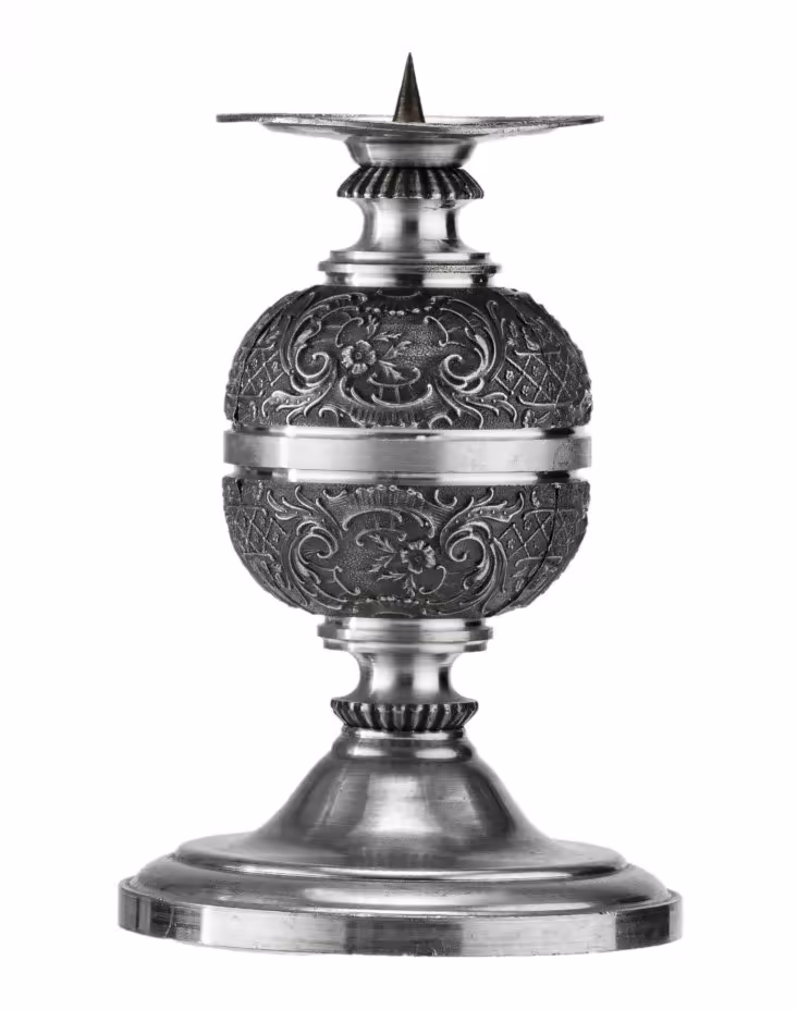 Подсвечник с флоральным узором, олово, Германия, 1970-1990 гг.