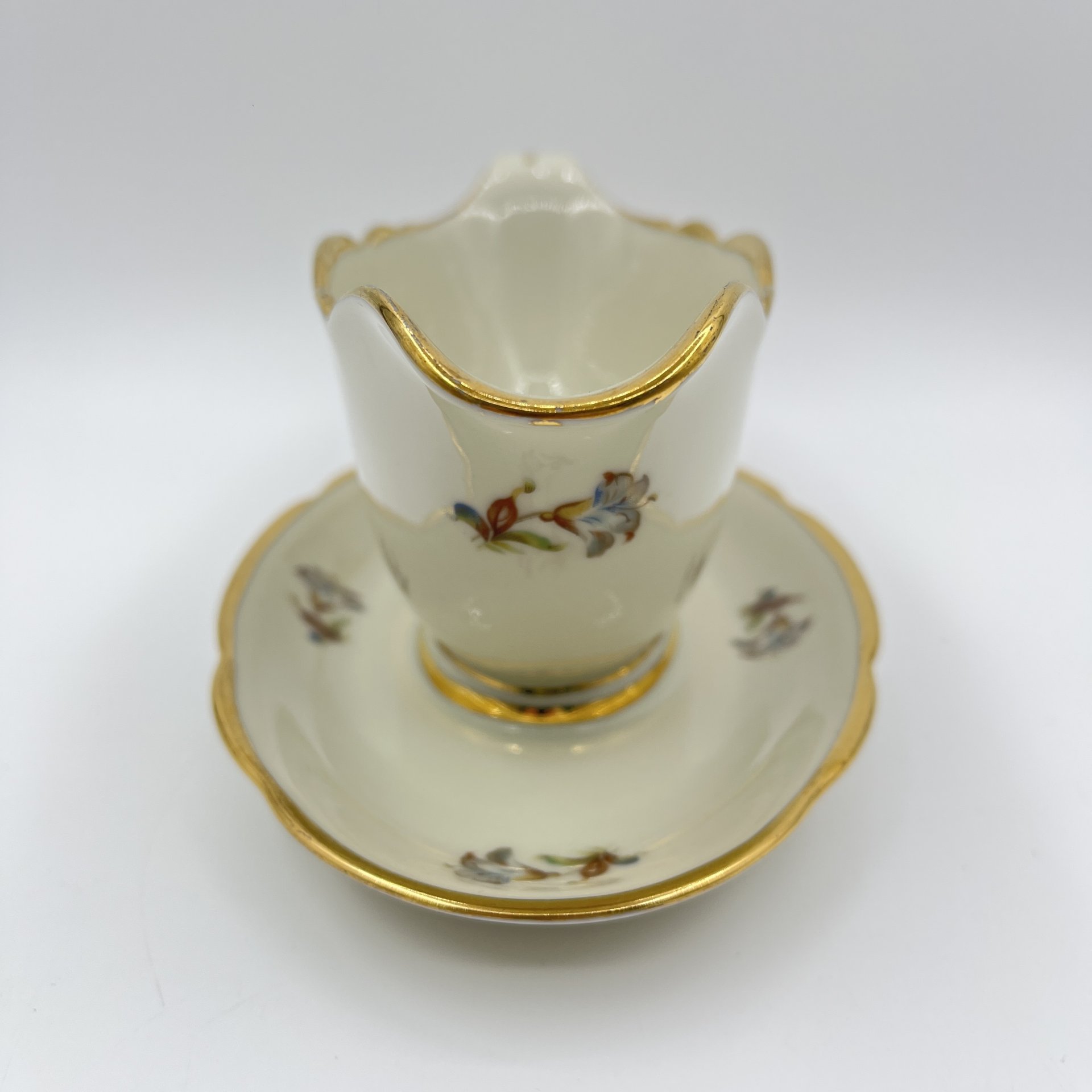 Соусник с цветочным декором на поддоне, Kjøbenhavns Porcellains Maleri (KPM) — фото 2