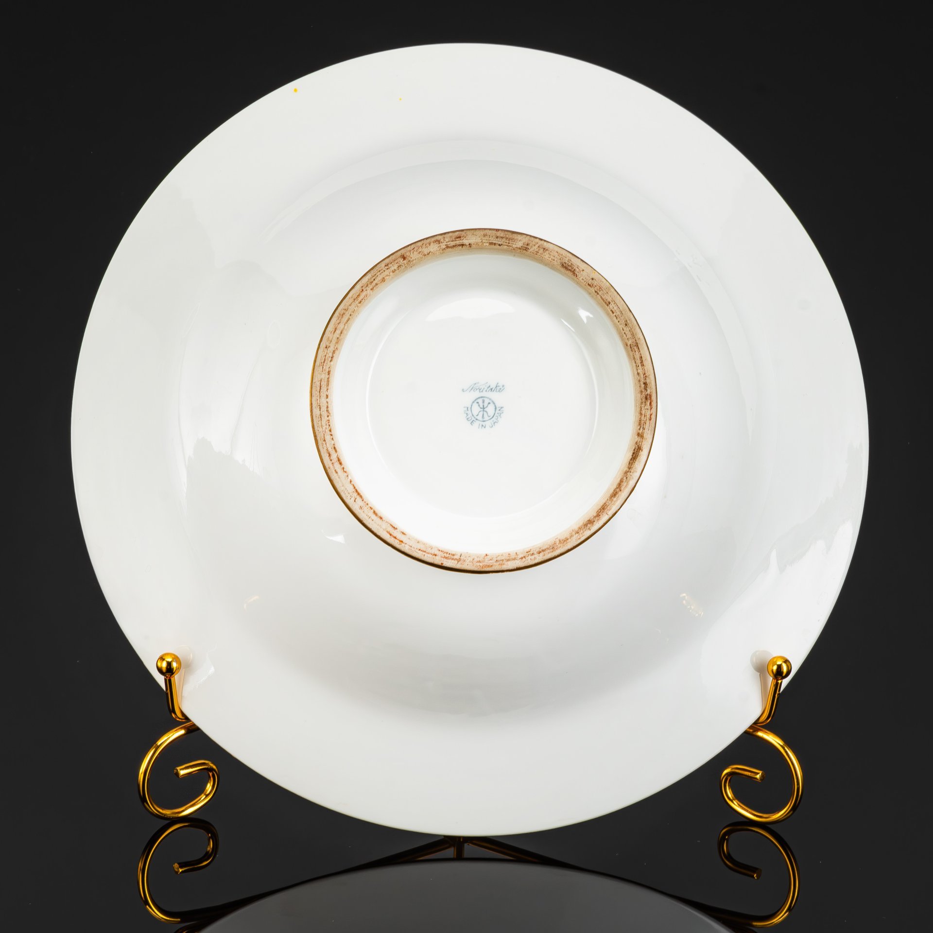 Блюдо глубокое с изображением пейзажа и орнаментом по борту, фарфор, роспись, золочение, Noritake, Япония, 1908-1911 гг.