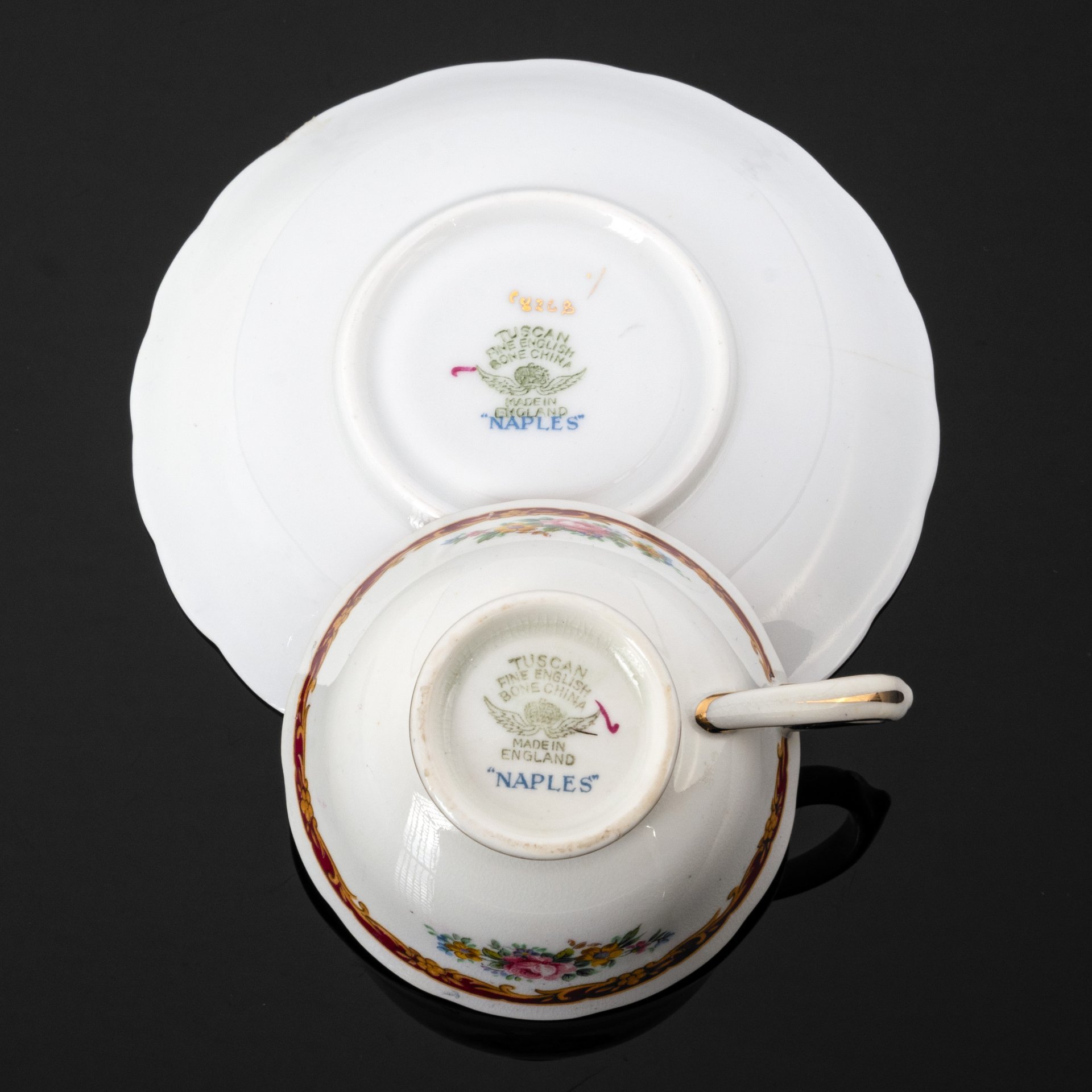 Кофейная пара с цветочным узором, R.H. & S.L. Plant (Tuscan China Series)