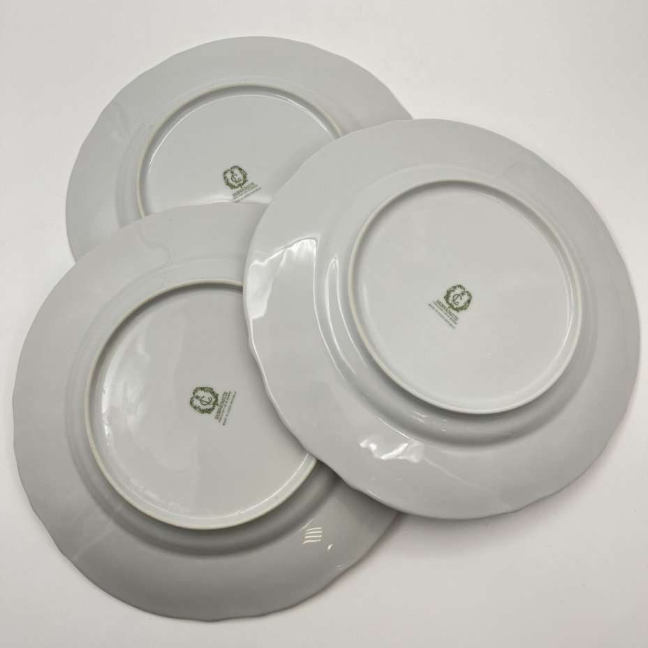 Набор из 3-х обеденных тарелок "Мейсенский букет", фарфор, деколь, золочение, Bernadotte, Чехия, 1991-2000 гг.