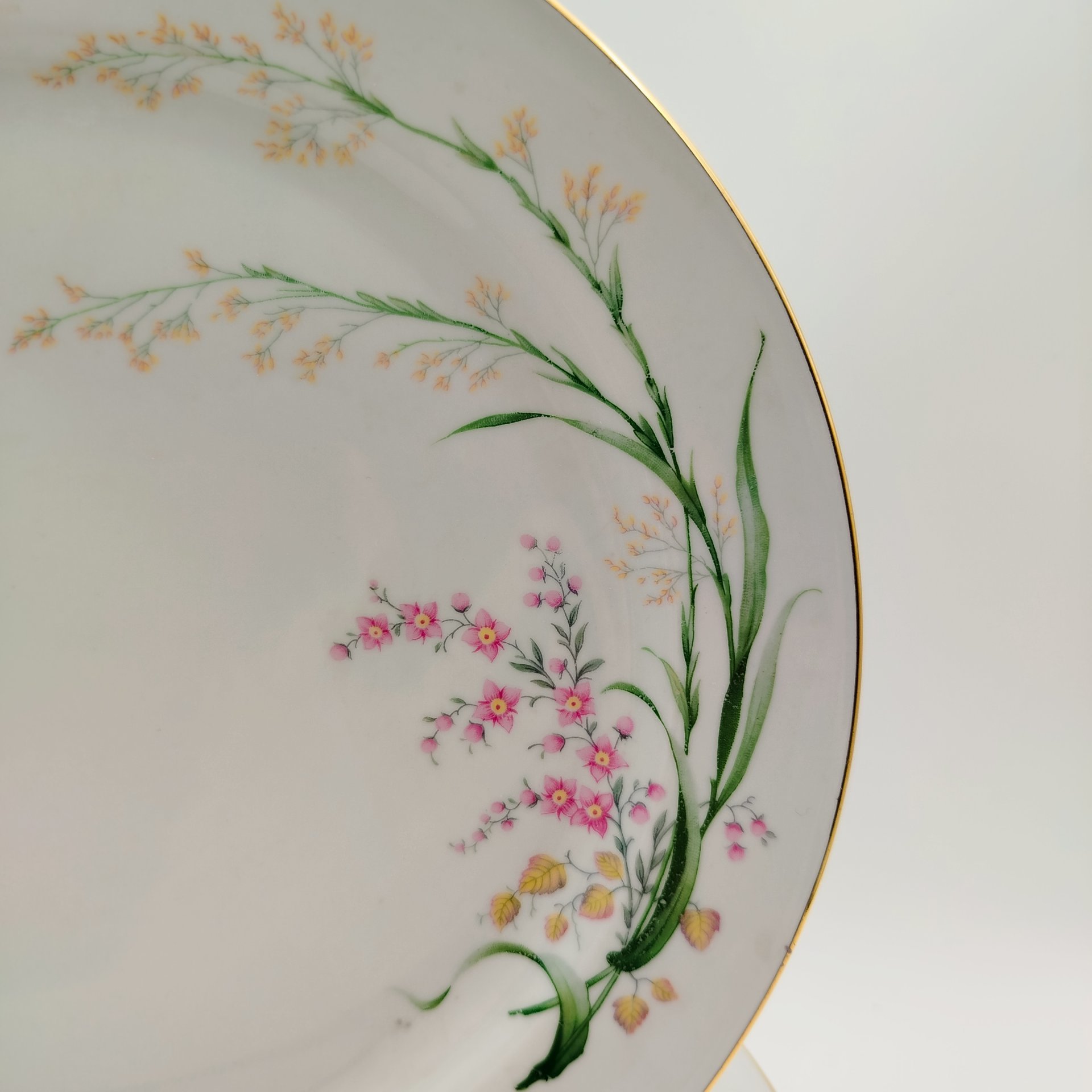 Набор обеденных тарелок с цветочным декором на 6 персон, фарфор, деколь, золочение, Bareuther & Co., Bavaria, Германия, 1931-1945 гг.