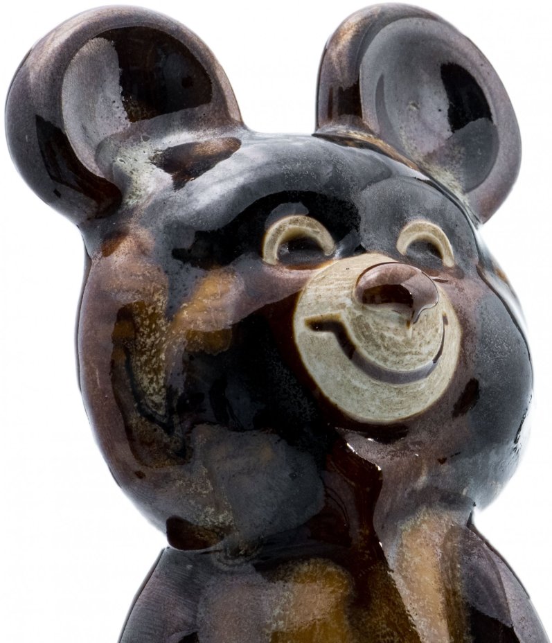 Статуэтка "Олимпийский Мишка", фаянс, Шахтинский завод, СССР, 1980-1990 гг.