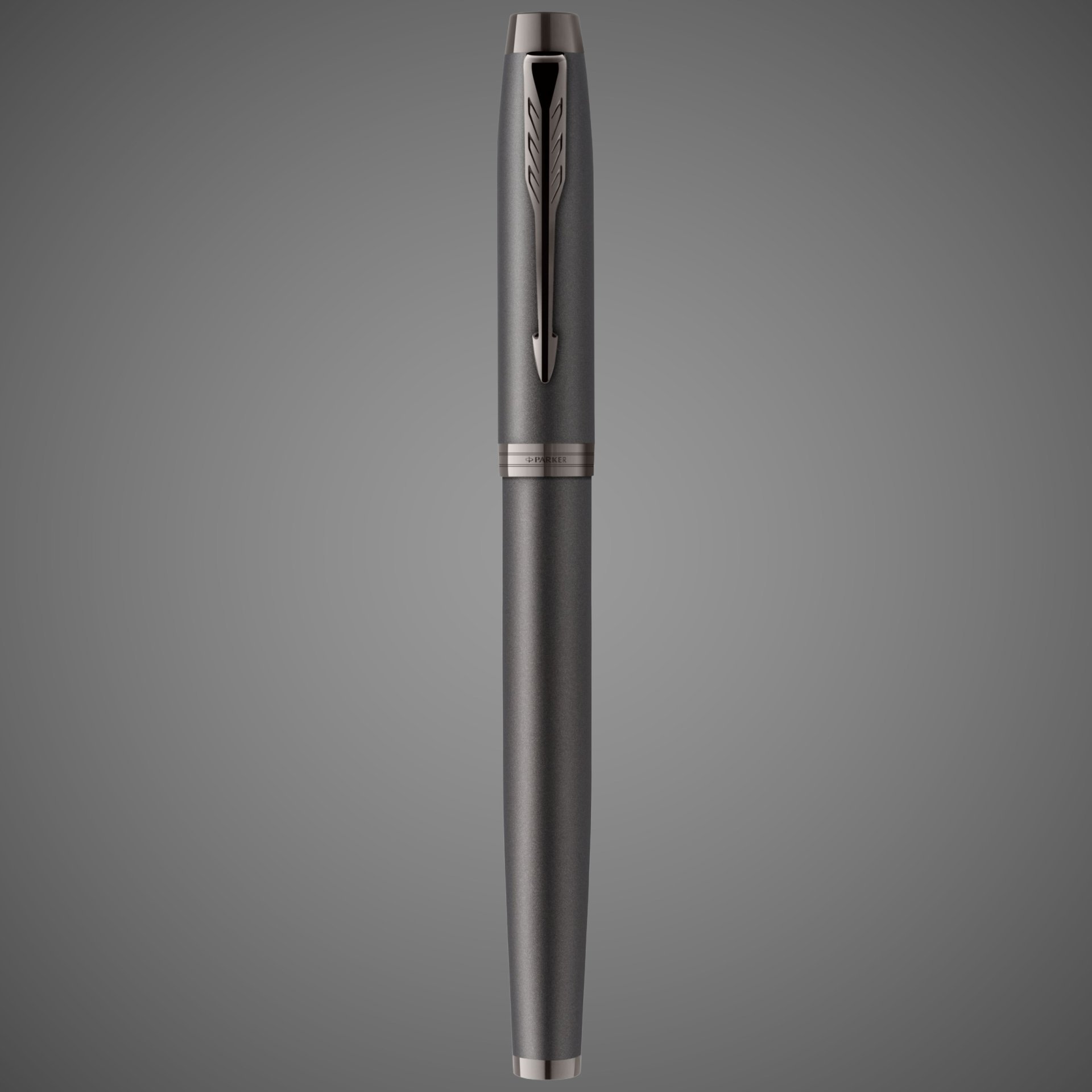 Перьевая ручка Parker IM Professionals Monochrome Titanium, перо:F/M, цвет чернил: blue, в подарочной упаковке., Лаки и смолы: лак, латунь