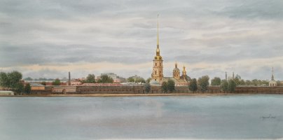 И.В. Назаров "Санкт-Петербург. Вид на Петропавловскую крепость с Дворцовой набережной"