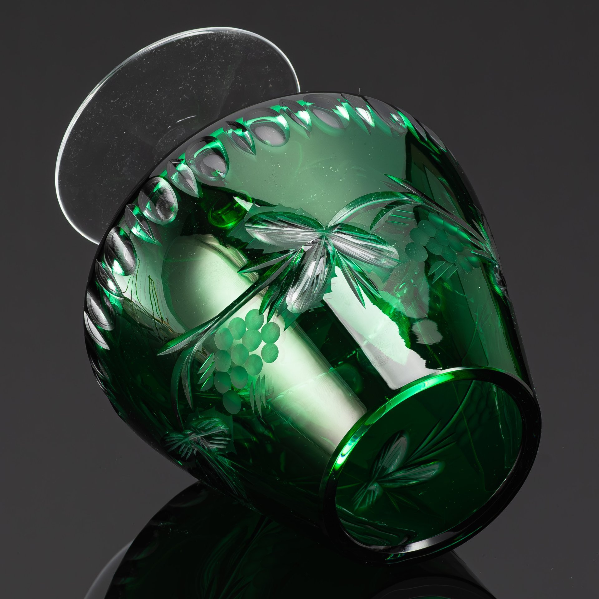 Ваза в форме бокала, хрусталь, нацвет, резьба, Западная Европа, 1950-1980 гг.