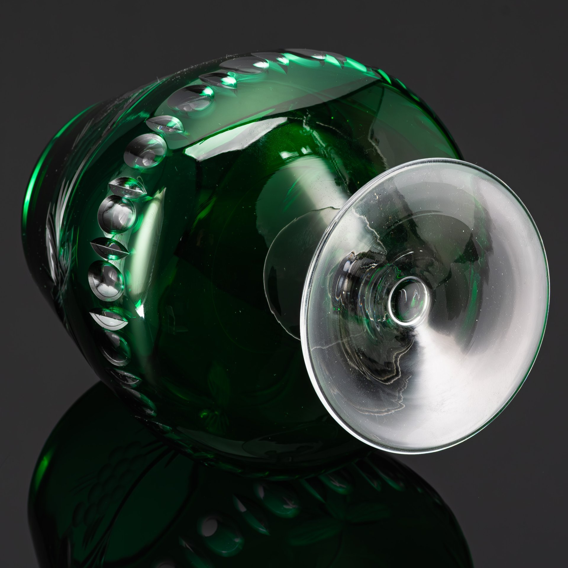 Ваза в форме бокала, хрусталь, нацвет, резьба, Западная Европа, 1950-1980 гг.