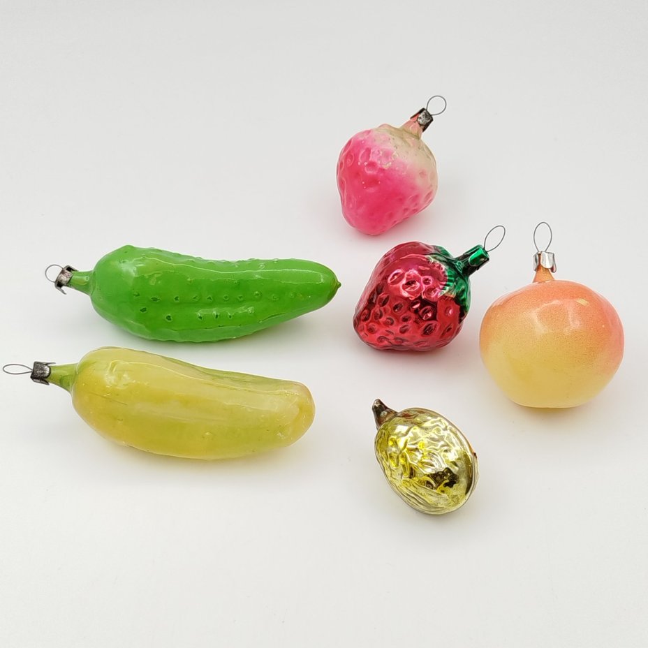 Набор ёлочных игрушек "Овощи и ягоды"