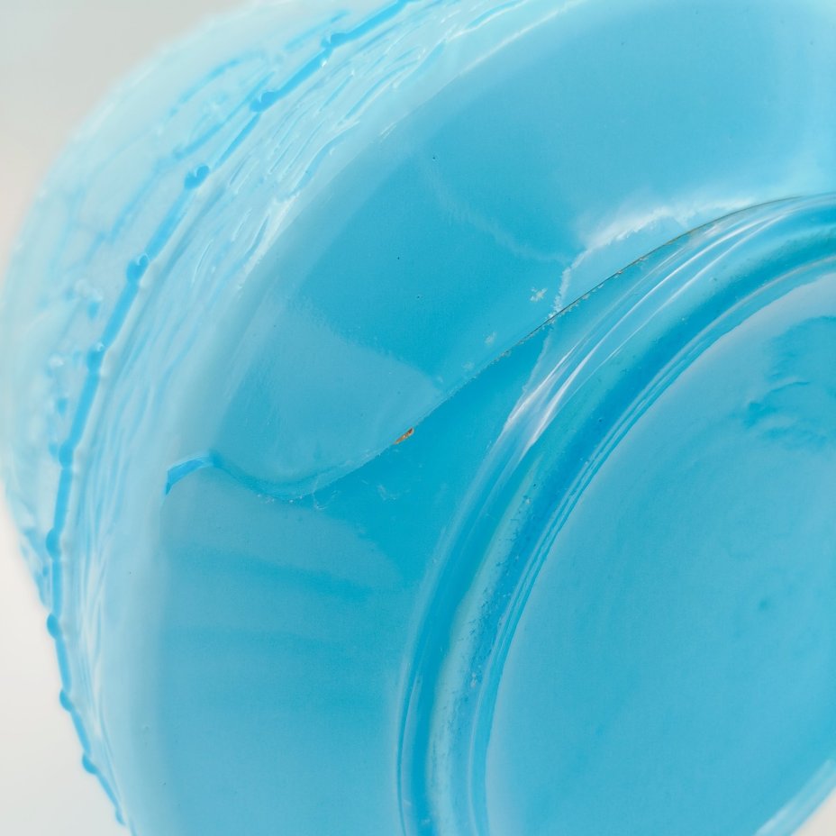 Ваза голубого оттенка с рельефным изображением колесницы, (Empoli) Opaline, цветное стекло, Murano, Италия, 1960-1980 гг.