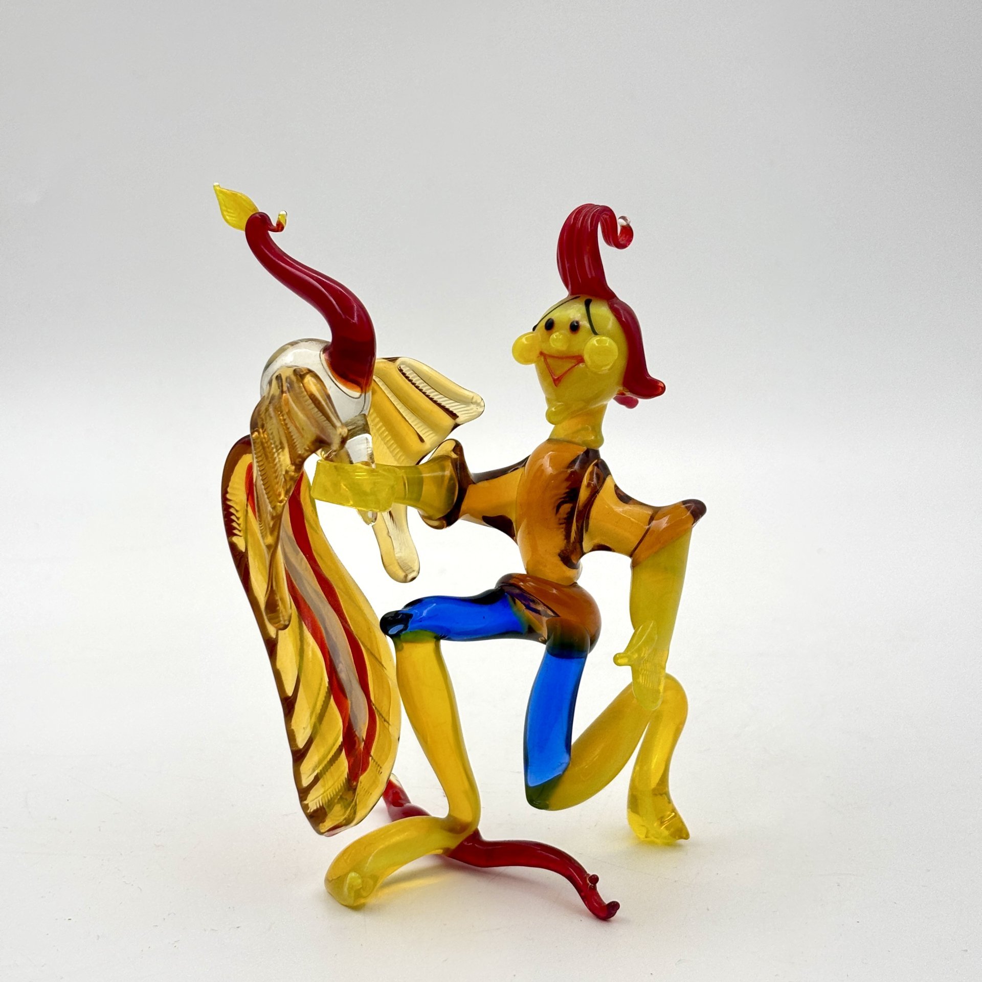 Статуэтка "Иванушка с Жар-птицей", цветное стекло, гутная техника, Российская Федерация, 2000-2015 гг.