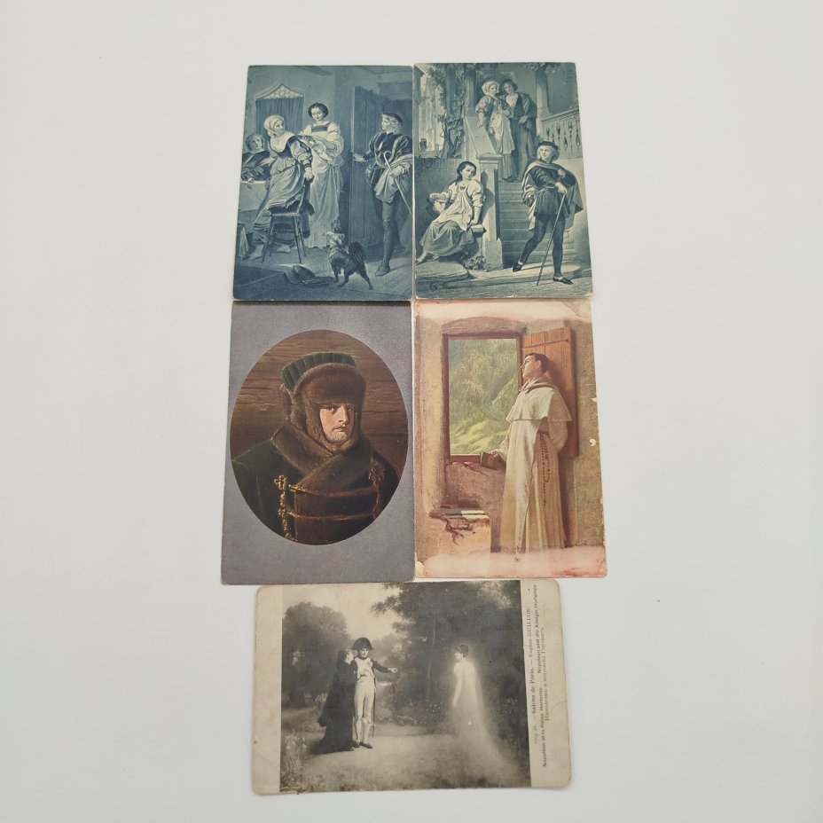 Набор из 5 открыток на тему "Живопись", бумага, печать, 1890-1917 гг.