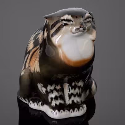 Статуэтка "Дикий кот" ("Манул"), Ленинградский фарфоровый завод (ЛФЗ)