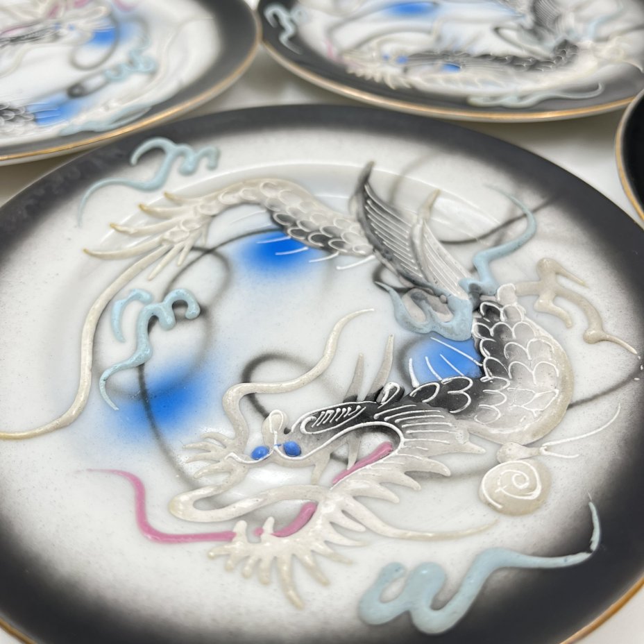 Набор из 6-ти десертных тарелок "Дракон",  Lux Porcelain FAHD M.K.