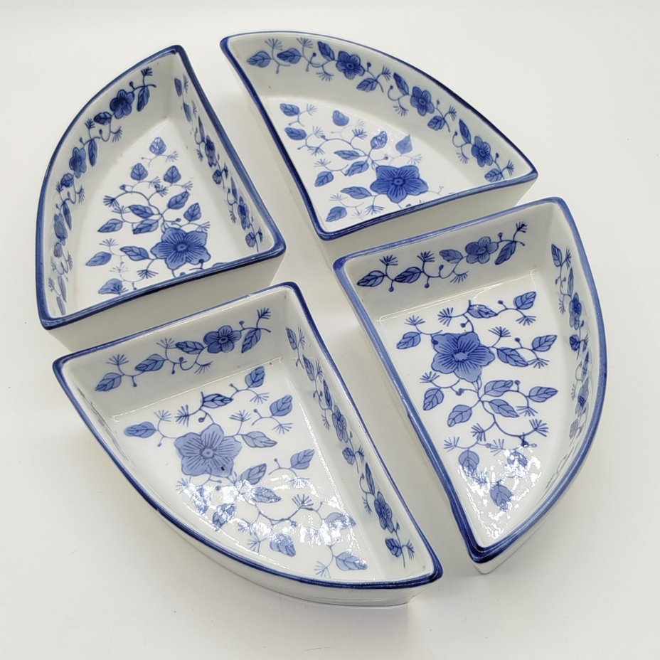 Менажница четырехсекционная с флористическим узором, фарфор, роспись, Восточная Европа, 1970-1990 гг.