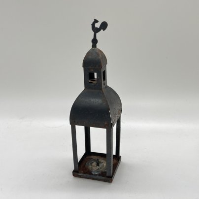 Подсвечник для чайной свечи в виде башни/колокольни с навершием в виде флюгера-петушка, металл, Западная Европа, 1970-1990 гг.