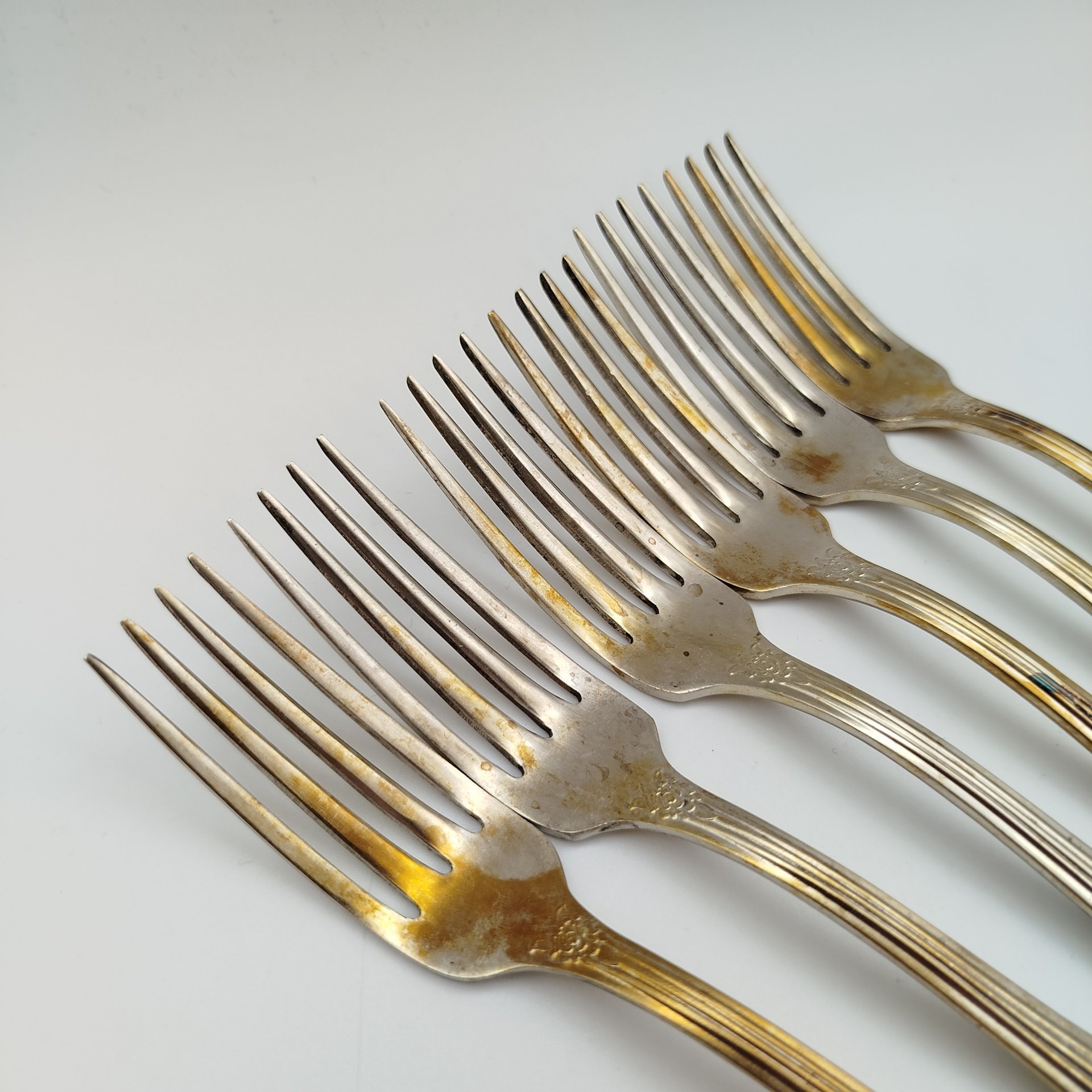 Набор из 6 столовых вилок "Серебряная роза"