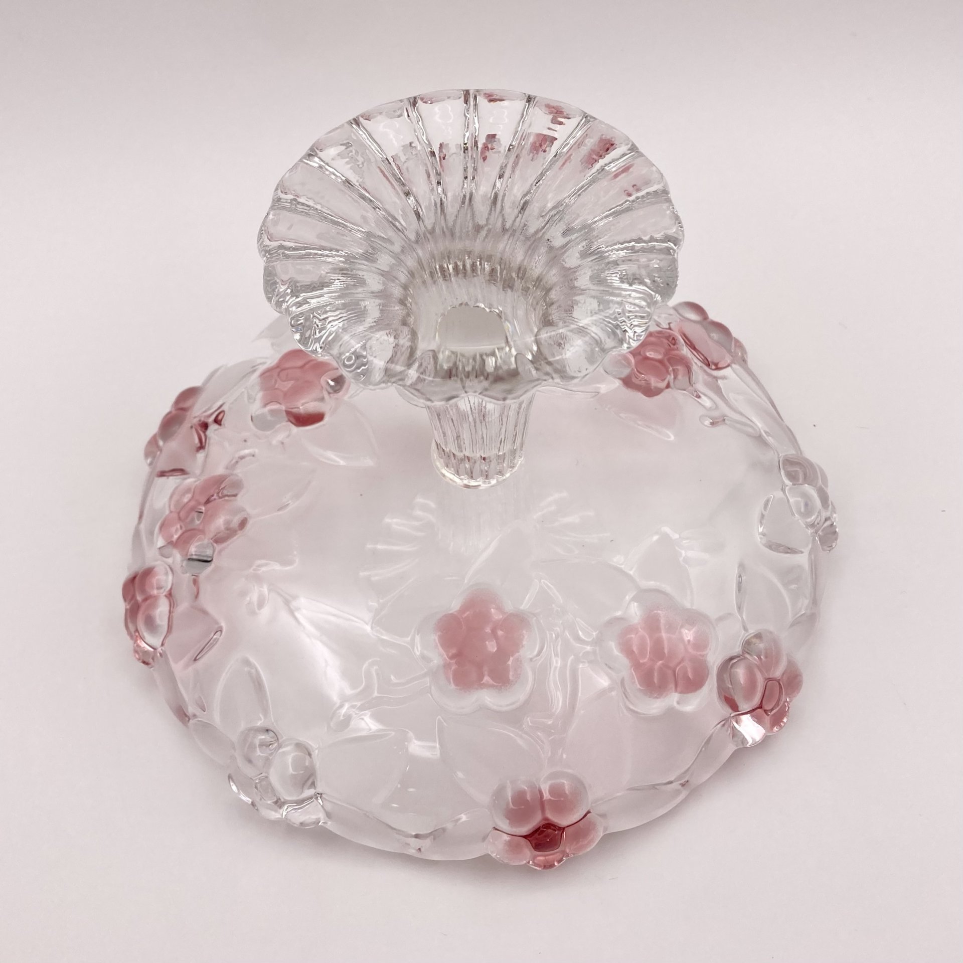 Конфетница, украшенная розовыми цветами, стекло, Walther Glas, Германия, 1980-2000 гг.