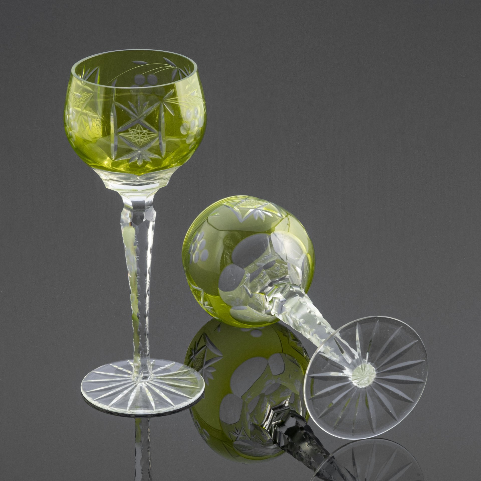 Набор из 6 бокалов (фужеров) для вина в стиле  Ajka Crystal модель Marsala Reseda large wine glass