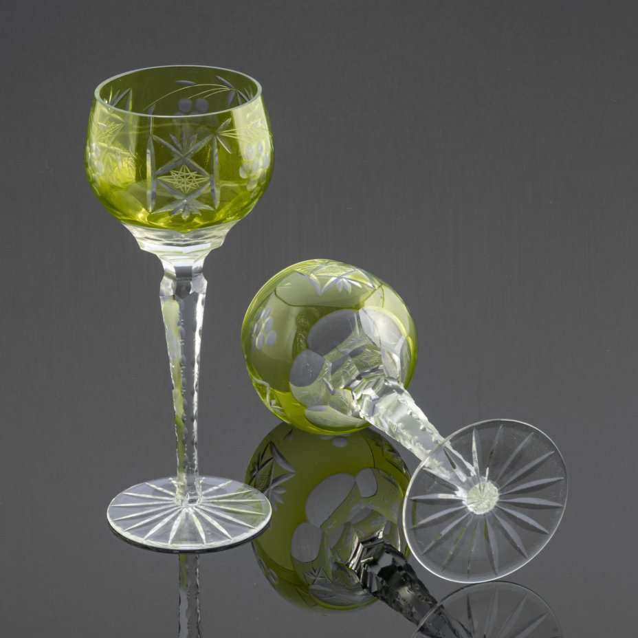Набор из 6 бокалов (фужеров) для вина в стиле  Ajka Crystal модель Marsala Reseda large wine glass