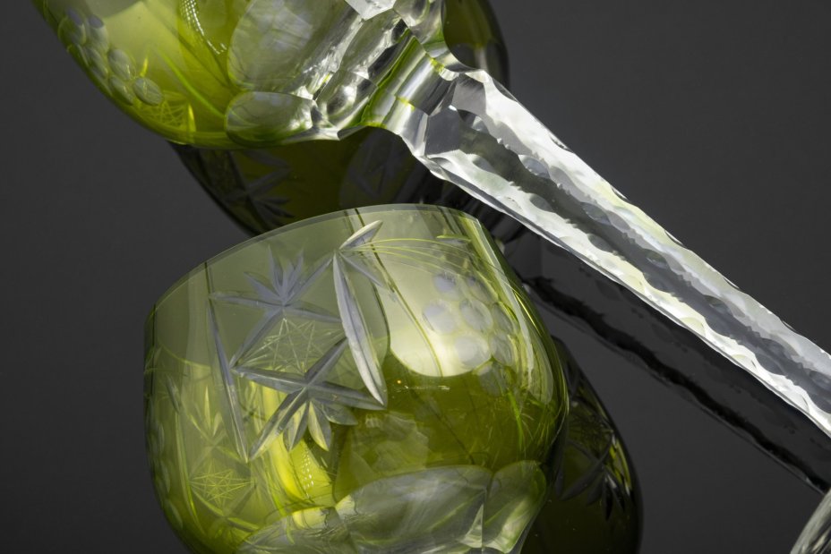 Набор из 6 бокалов (фужеров) для вина в стиле  Ajka Crystal модель Marsala Reseda large wine glass