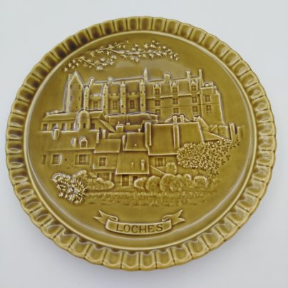 Декоративная тарелка из серии "Замки Франции"  (Loches), Gien, керамика, глазурь